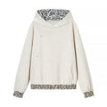 Women's Oversized Hoodie in Used Look with Leo Trim Fashion Glam