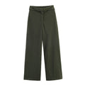 Women Wide Highwaist Pants with Turned-Up Waistband and Cord Look Fashion Glam