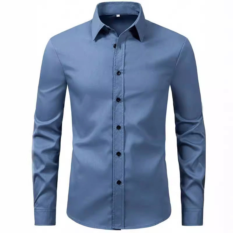 Men's elegant long-sleeve shirt made of high-quality cotton with modern collar Fashion Glam