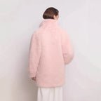 Women's Mid-length fluffy teddy faux fur coat with standing shawl collar Fashion Glam