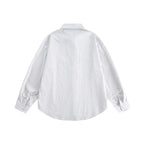 Men's loosely falling boxy shirt with fine pinstripes and chest pocket Fashion Glam