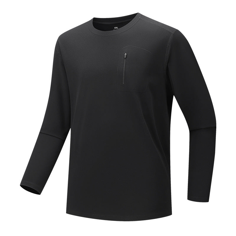 Men's multifunctional long-sleeve tech shirt with chest zip pocket Fashion Glam