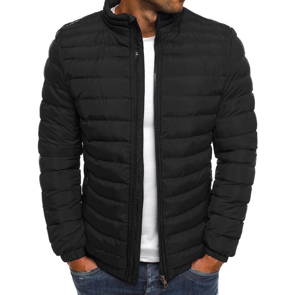 Men's lightweight quilted jacket with high collar and practical pockets Fashion Glam