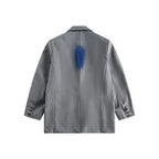 Unisex Oversize Blazer with Graffiti Spray Print, Notch Lapels and Flap Pockets Fashion Glam