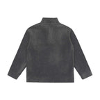 Unisex Henley fleece pullover with short button closure, stand-up collar and boxy cut Fashion Glam