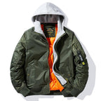 Men's bomber jacket with removable hood inner lining and quilted thermal insulation Fashion Glam