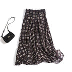 Women's flowing maxi skirt made of chiffon with geometric all-over print and high waist Fashion Glam