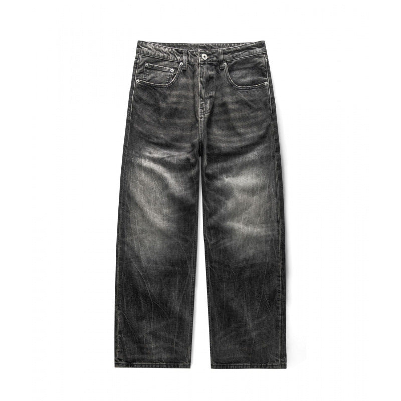 Men's loosely cut straight jeans in workwear style with used effect Fashion Glam