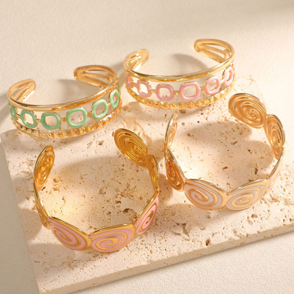 Women's cuff with elegant spiral design Fashion Glam