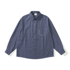 Unisex Oversize shirt made of structured wool blend with check pattern and decorative chest pocket Fashion Glam