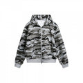 Unisex hooded jacket with camouflage pattern, full zipper and kangaroo pockets Fashion Glam