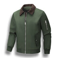 Men's Windproof Bomber Jacket with Cord Collar, Two-Way Zipper and Sleeve Utility Pocket Fashion Glam