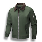 Men's Windproof Bomber Jacket with Cord Collar, Two-Way Zipper and Sleeve Utility Pocket Fashion Glam
