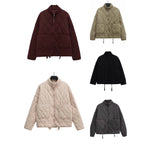 Women’s quilted jacket with stand-up collar, cushion quilting and drawstring Fashion Glam