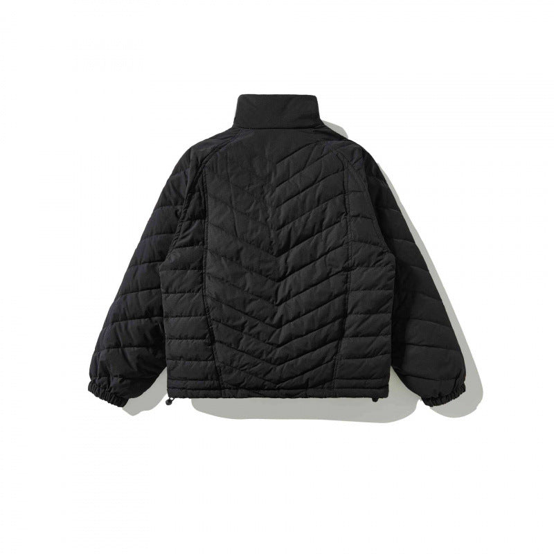 Unisex Padded Quilted Jacket with High Collar, Drawstring Hem and Elastic Cuffs Fashion Glam