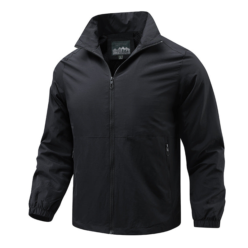 Men's lightweight windproof transitional jacket with high collar and zipper Fashion Glam