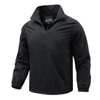Men's lightweight windproof transitional jacket with high collar and zipper Fashion Glam