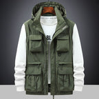 Men's Mult functional Utility Field Jacket with Hood, Multiple Pockets and Ripstop Outer Material Fashion Glam