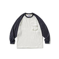 Unisex Casual Raglan Long Sleeve with Contrast Sleeves and Patch Pocket Fashion Glam