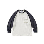 Unisex Casual Raglan Long Sleeve with Contrast Sleeves and Patch Pocket Fashion Glam