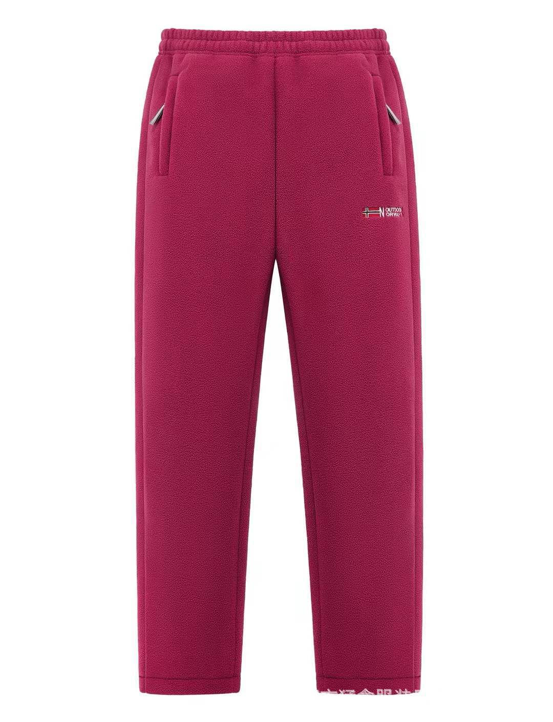 Women Comfortable Thermo-Fleece Jogging Pants with Elastic Waistband and Zipper Pockets Fashion Glam