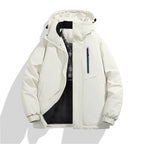 Men's Padded Hooded Winter Jacket with Water-Repellent Membrane and Welded Chest Pocket Fashion Glam