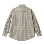 Unisex Lockered Boxy Check Overshirt made of lightweight cotton blend with back yoke and gathered detail Fashion Glam