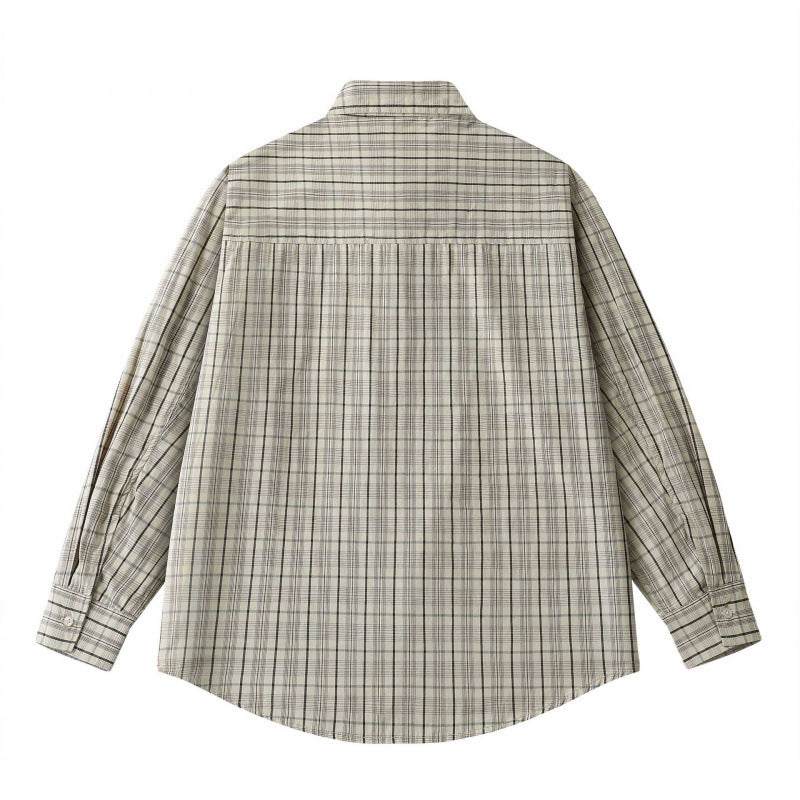 Unisex Lockered Boxy Check Overshirt made of lightweight cotton blend with back yoke and gathered detail Fashion Glam