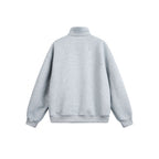 Unisex Lockeres Sweatshirt with short zipper, stand-up collar, and cotton fleece inside Fashion Glam