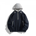 Unisex Oversize Half-zip Hoodie with Contrast Hood, Zipper Pockets and Elastic Hem Fashion Glam