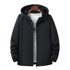 Men's Lightweight Windproof Hooded Outdoor Jacket with Full Zipper and Elastic Cuffs Fashion Glam