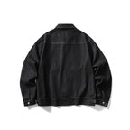 Unisex Kastige Denim Jacket with Full Zip, Shirt Collar and Patch Pockets Fashion Glam