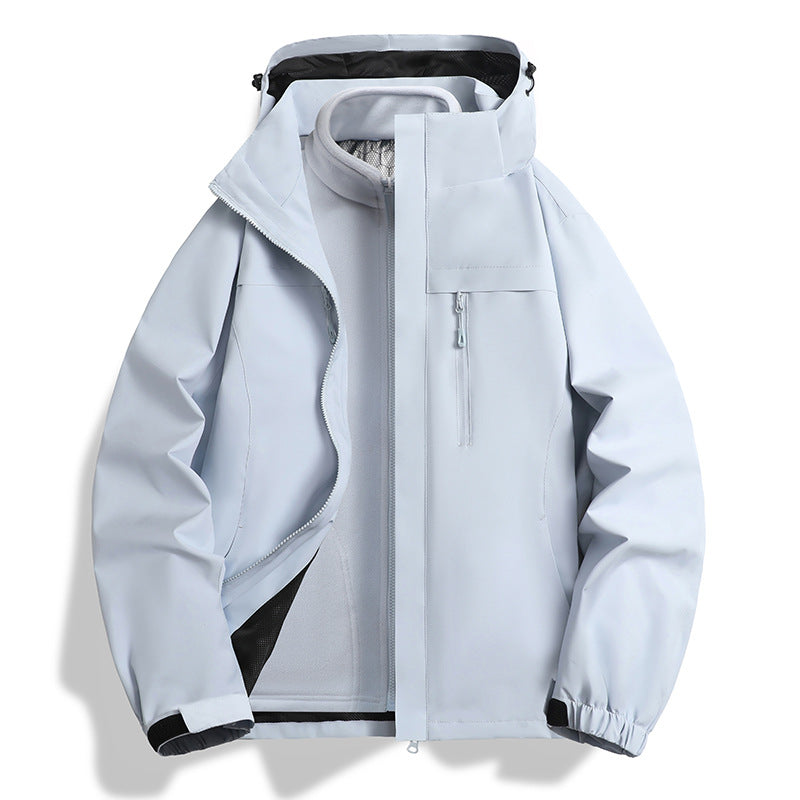 Men's two-in-one softshell hybrid jacket with removable fleece inner jacket and water-repellent membrane Fashion Glam