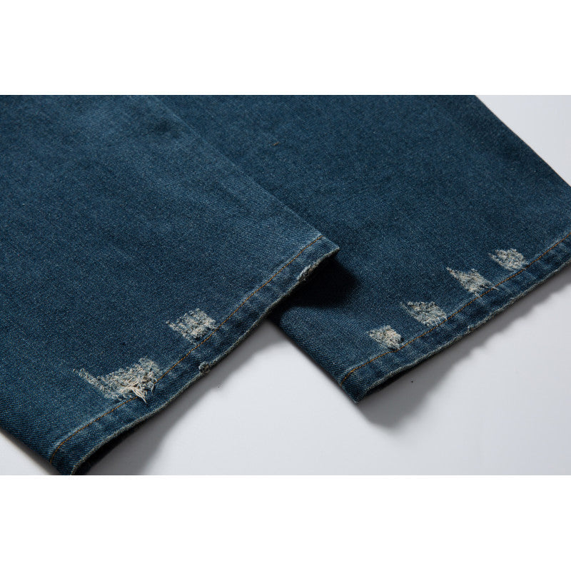 Men's Wide Highwaist Baggy Jeans with Used Wash and Five Pocket Details Fashion Glam