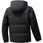 Men's Quilted Hooded Parka with Thermal Lining and Windproof Outer Shell Fashion Glam