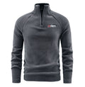 Men's fleece pullover with half zipper and high stand-up collar Fashion Glam