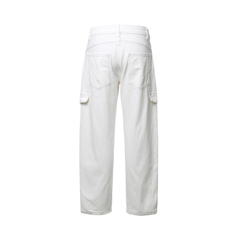 Women's High-Waisted Cargo Pants Relaxed Fit with Flap Pockets and Raw Hem Fashion Glam