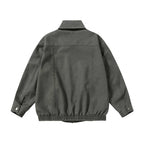 Unisex Boxy Jeans Jacket in Worker Look with Full Zipper, Shirt Collar, and Elastic Hem Fashion Glam