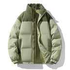 Men's quilted winter jacket with cord trim, high stand-up collar, and warm insulation Fashion Glam