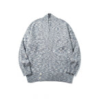 Unisex Boxy Knit Cardigan with Asymmetric Button Placket and Wide Ribbed Hem Fashion Glam