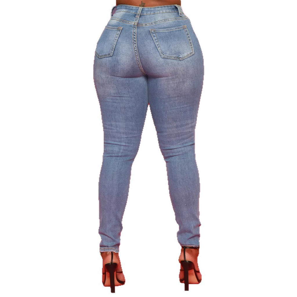 Ladies Sculpting High-Waist Skinny Jeans with shaping comfort waistband Fashion Glam