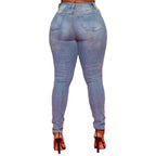 Ladies Sculpting High-Waist Skinny Jeans with shaping comfort waistband Fashion Glam
