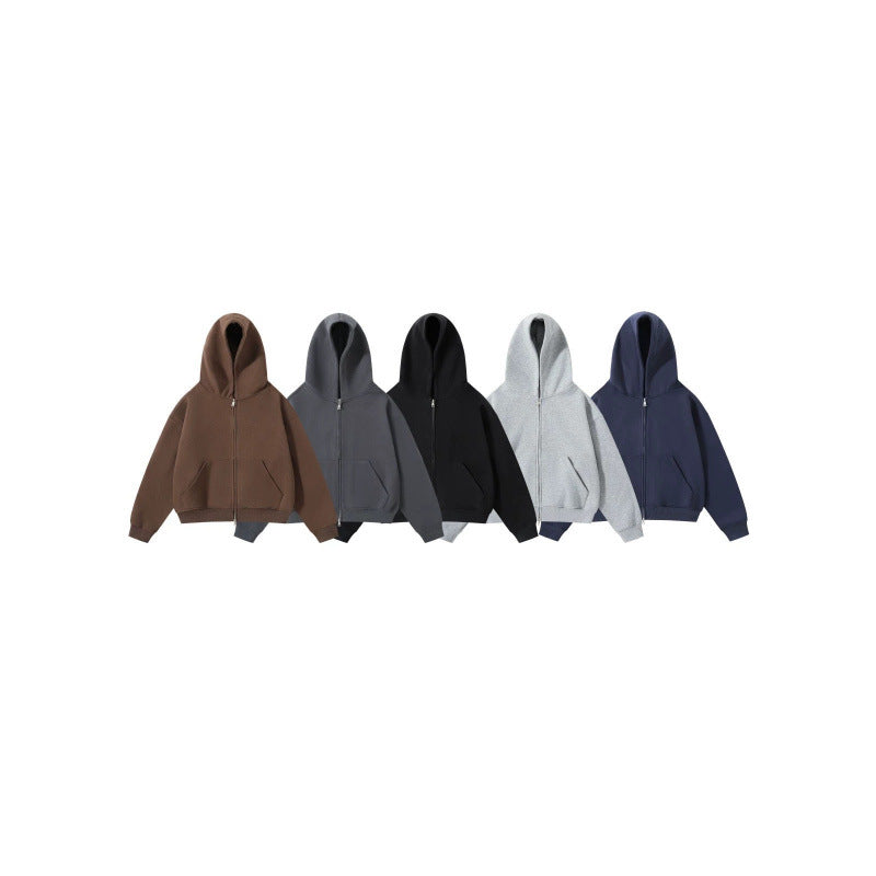 Unisex Oversize Hoodie with full zip and kangaroo pockets made of cotton fleece Fashion Glam