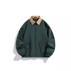 Men's Oversized Blouson with Cord Collar, Snap Button Closure, and Flap Pockets Fashion Glam
