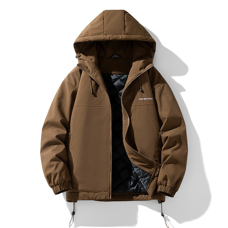 Men's water-repellent padded hooded jacket with thermos quilted lining Fashion Glam