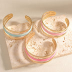 Women Open Bangle with Artistic Relief Design Fashion Glam