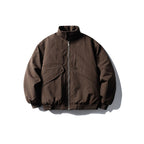 Unisex short boxy isolation jacket with diagonal flap pocket detail and elastic hem Fashion Glam