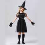 Girl Witch Costume with Tulle Skirt and Accessories Fashion Glam