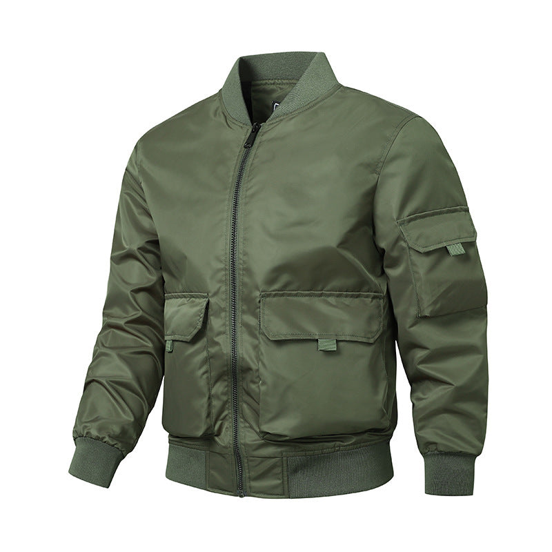 Men's bomber jacket in utility style with wind-resistant shell, multiple pockets and ribbed cuffs Fashion Glam