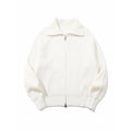 Unisex Ribbed Zip Cardigan with Stand-Up Collar, Raglan Sleeves and Two-Way Zipper Fashion Glam